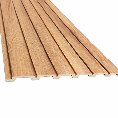 Painel Ripado Wpc Freijó 290x25cm 10mm - Revestimento Decorativo Parede Sala Quarto