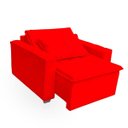 Ver imagem 5 de Poltrona Cama com Puff para Sala Confortavél Moderna Suede