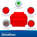 Ver imagem 3 de Poltrona Cama com Puff para Sala Confortavél Moderna Suede