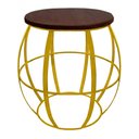 Ver imagem 1 de Banco De Ferro E Madeira Seat Garden Barril Artesanal para Jardim - Amarelo