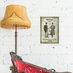 Quadro Vintage Moda Masculina Cavalheiros 45x34cm:moldura Branca - 1