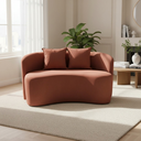 Ver imagem 2 de Sofá Decorativo Montreal 180cm Orgânico Bouclé Terracota
