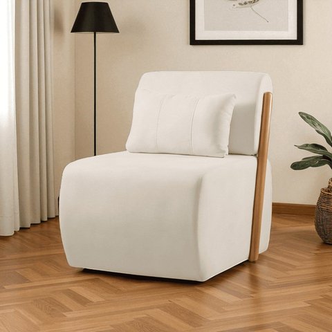 Poltrona para Sala de Estar Madeira Maciça Cecília Luxo