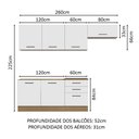 Ver imagem 4 de Armário de Cozinha Completa 260cm Rustic Branco Agata Madesa 02