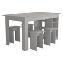 Ver imagem 1 de Mesa com Nichos 4 Bancos 140 Cm B21 Branco Novam
