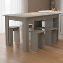 Ver imagem 2 de Mesa com Nichos 4 Bancos 140 Cm B21 Branco Novam