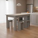 Ver imagem 5 de Mesa com Nichos 4 Bancos 140 Cm B21 Branco Novam