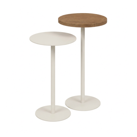 Conjunto Mesas de Apoio Redondas MDF Cor:Champanhe