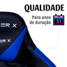 Cadeira Gamer Racer X Rush Ergonômica Reclinável Azul - 5