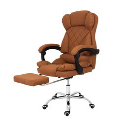 Cadeira de Escritório Home Office Diana Caramelo Pillow Top Encosto para Pés - 1