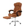 Cadeira de Escritório Home Office Diana Caramelo Pillow Top Encosto para Pés - 1