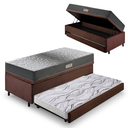 Ver imagem 1 de Bicama Box Baú Solteiro com Colchão Dual Firm Ecoflex Suede Marrom 88x188