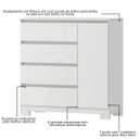 Ver imagem 3 de Cômoda para Quarto com 4 Gavetas e Armário - Vega Branco
