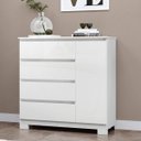 Ver imagem 1 de Cômoda para Quarto com 4 Gavetas e Armário - Vega Branco