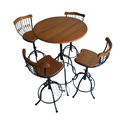 Ver imagem 1 de Conjunto Bistrô com Mesa e 4 Banquetas Reguláveis em Madeira de Demolição Sudeste Rústico