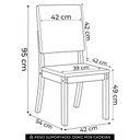 Ver imagem 4 de Cadeira Jantar Estofada Pé Madeira Kit 6 Elora Veludo Marrom H02 - Mpozenato