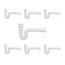 Kit 7 Sifão Sanfonado Branco Cozinha Pia Banheiro Tanque Universal Abs Premium - 1