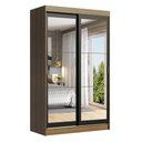 Ver imagem 2 de Guarda-Roupa Solteiro Madesa Tokio 2 Portas de Correr de Espelho 2 Gavetas Rustic/Preto Cor:Rustic/P