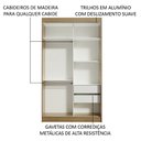 Ver imagem 5 de Guarda-Roupa Solteiro Madesa Tokio 2 Portas de Correr de Espelho 2 Gavetas Rustic/Preto Cor:Rustic/P