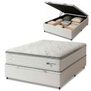 Ver imagem 3 de Cama Box Baú Casal Colchão Molas Guarda Costas Max com Pillow Branco/Cinza