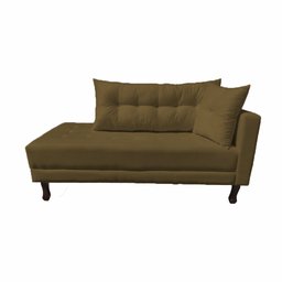 Divã Recamier Troya 1,80 Cm Lado Direito Suede Marrom - 1