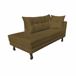 Divã Recamier Troya 1,80 Cm Lado Direito Suede Marrom - 3