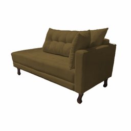 Divã Recamier Troya 1,80 Cm Lado Direito Suede Marrom - 2