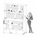 Ver imagem 4 de Armário de Cozinha 6 Portas 2 Gavetas Lunna Imop Cinamomo / Grafite