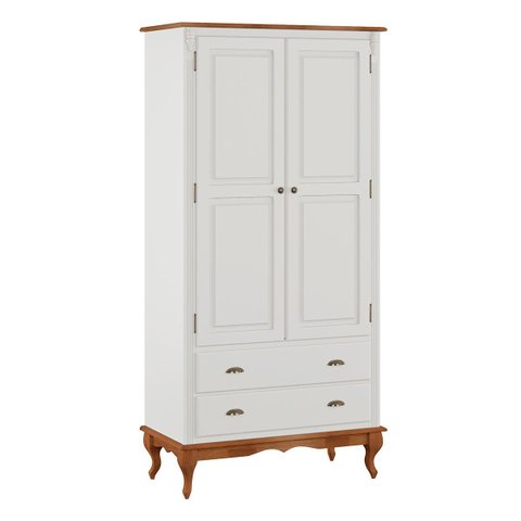 Guarda Roupa Madeira 2 Portas 60818 Hannover Linz Móveis - Branco/imbuia