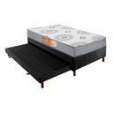 Ver imagem 1 de Cama Box c/Auxiliar Solteiro: Colchão Espuma Polar D28 Pérola Gray + Base CRC Rústico Black(88x188)