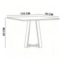 Ver imagem 4 de Mesa de Jantar 4 Lugares Retangular 135cm Tampo Mdf com Vidro Elian N01 Ypê Off White - Lyam Decor
