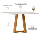 Ver imagem 3 de Mesa de Jantar 4 Lugares Retangular 135cm Tampo Mdf com Vidro Elian N01 Ypê Off White - Lyam Decor