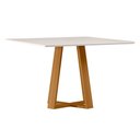 Ver imagem 5 de Mesa de Jantar 4 Lugares Retangular 135cm Tampo MDF com Vidro Elian N01 Ypê Off White - Lyam Decor