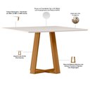 Ver imagem 3 de Mesa de Jantar 4 Lugares Retangular 135cm Tampo MDF com Vidro Elian N01 Ypê Off White - Lyam Decor