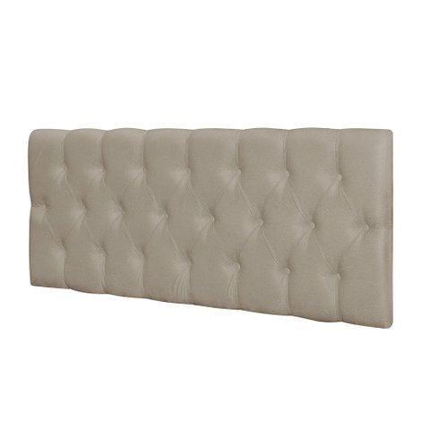 Painel Cabeceira Paris Queen para Cama Box 1,58 Corino Bege