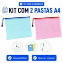 Ver imagem 3 de Pasta Organizadora A4 Envelope com Zíper Multiuso 31x24cm Kit 2 Unidades para Documentos