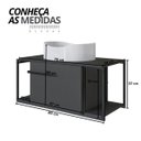 Ver imagem 2 de Gabinete para Banheiro Suspenso Industrial com Cuba Berlin Branca Grafite