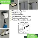 Ver imagem 2 de Kit Acessórios Para Banheiro Preto Fosco 6 Peças MAX