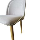 Ver imagem 5 de Kit 4 Cadeiras Sala Jantar Aço Champanhe Vianney Jbv Móveis: Bege