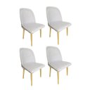 Ver imagem 1 de Kit 4 Cadeiras Sala Jantar Aço Champanhe Vianney Jbv Móveis: Bege