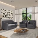 Ver imagem 6 de Recepção Clínica Sofisticada: Namoradeira 2l + 2 Poltronas Cinza-escuro