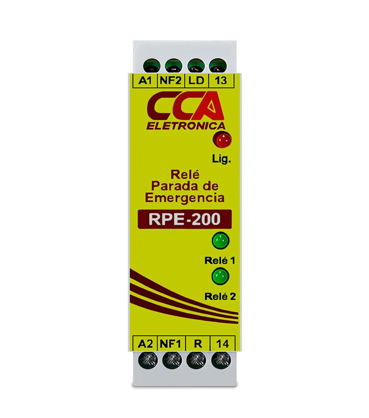 Relé Parada de Emergência Cca - Modelo Rpe-200 24vcc - 2 Entradas ( Duplo Canal) Sibratec Rpe200 - 2