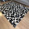 Tapete de Couro Preto e Branco Quadriculado 200x250 Placa de 10cm - 1