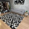 Tapete de Couro Preto e Branco Quadriculado 200x250 Placa de 10cm - 2