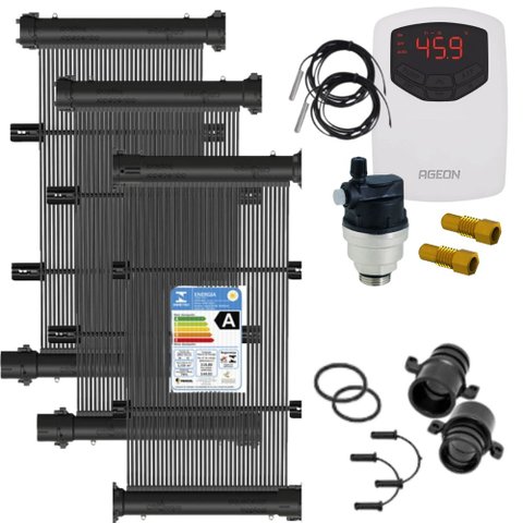 Kit Aquecedor Solar para Piscinas de até 30m² ou 40 mil litros TekSol Controlador Bivolt