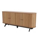 Ver imagem 5 de Balcão Buffet Curvo 4 Portas 180cm 100% Mdf Freijó Preto Fosco Dalla Costa