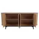 Ver imagem 4 de Balcão Buffet Curvo 4 Portas 180cm 100% Mdf Freijó Preto Fosco Dalla Costa