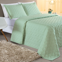 Ver imagem 1 de Conjunto Cama Casal King Size Agata Bordada 200 Fios Super Elegante:verde