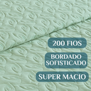 Ver imagem 3 de Conjunto Cama Casal King Size Agata Bordada 200 Fios Super Elegante:verde