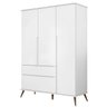 Quarto Retrô Infantil Completo Melinda Branco – Guarda-Roupa, Cômoda com Porta e Berço Ana 3 em 1 – - 3
